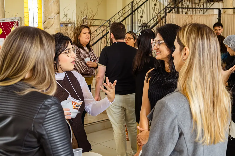 Anotações e café durante o Psico Encontro